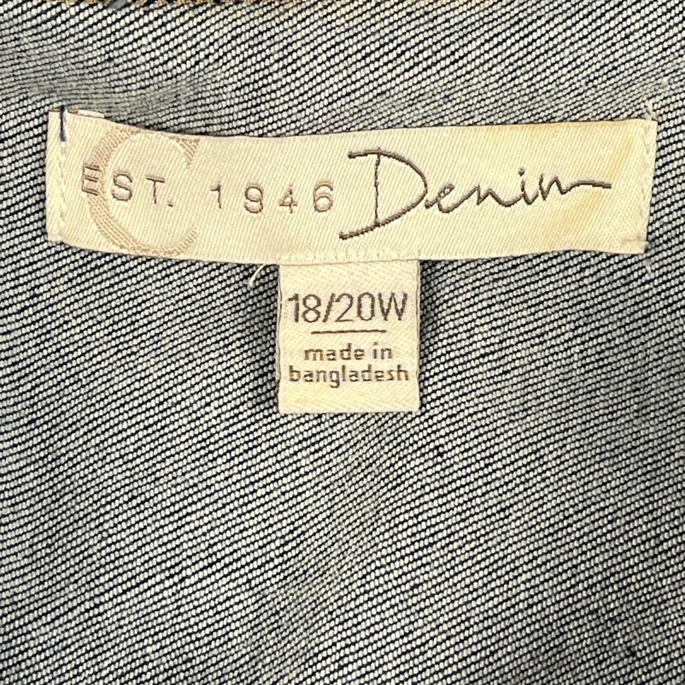 Cato C By Cato Est. 1946 Denim Trucker Jacket Womens 18/20W Blue Button Front - Picture 2 of 10